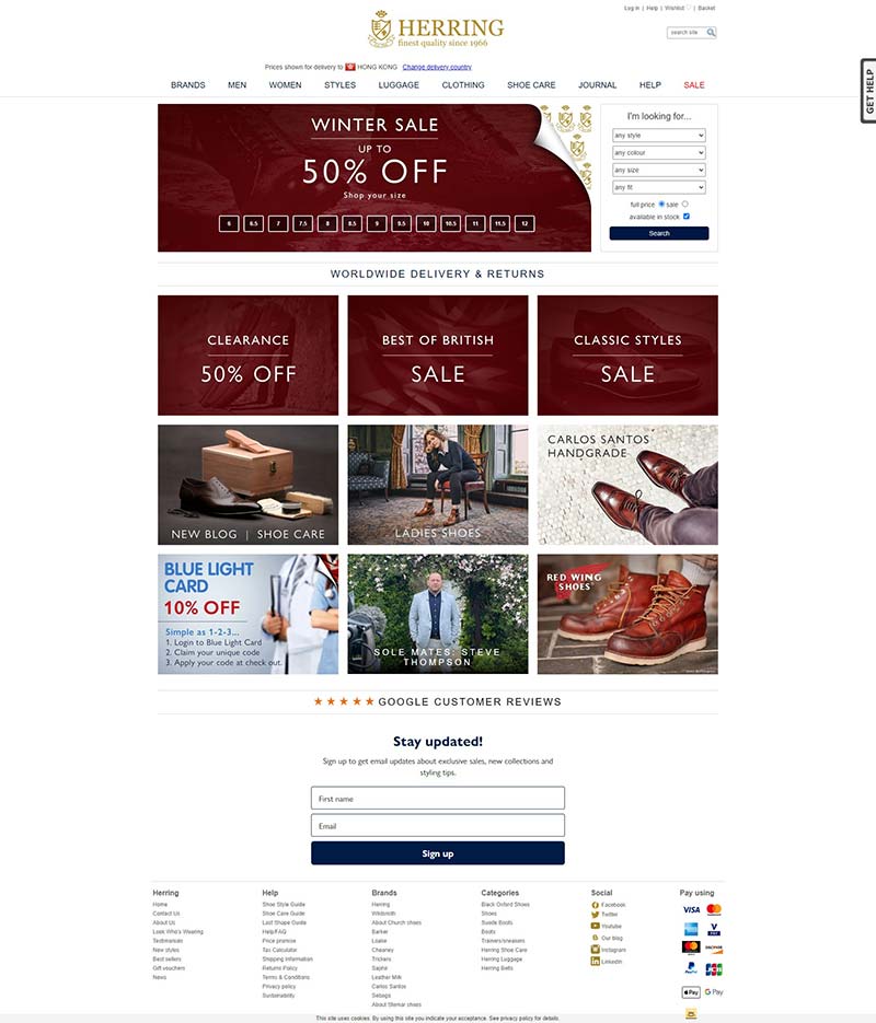Herring Shoes 英国手工鞋履零售网站