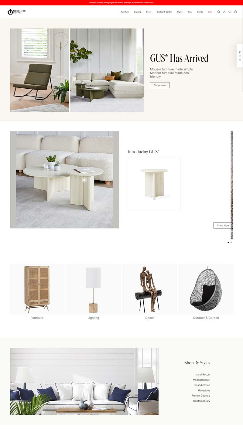 Interiors Online 澳大利亚家具装饰品牌购物网站