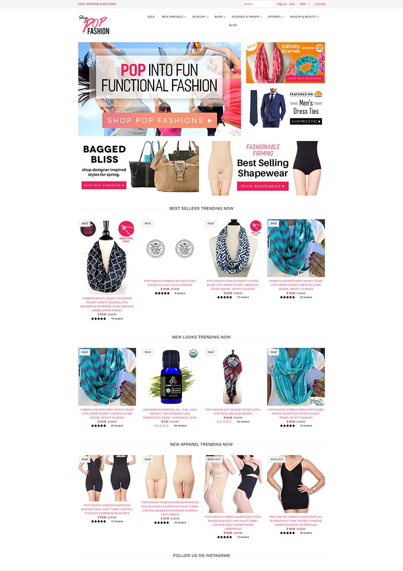 Pop Fashion 美国潮流配饰品牌购物网站
