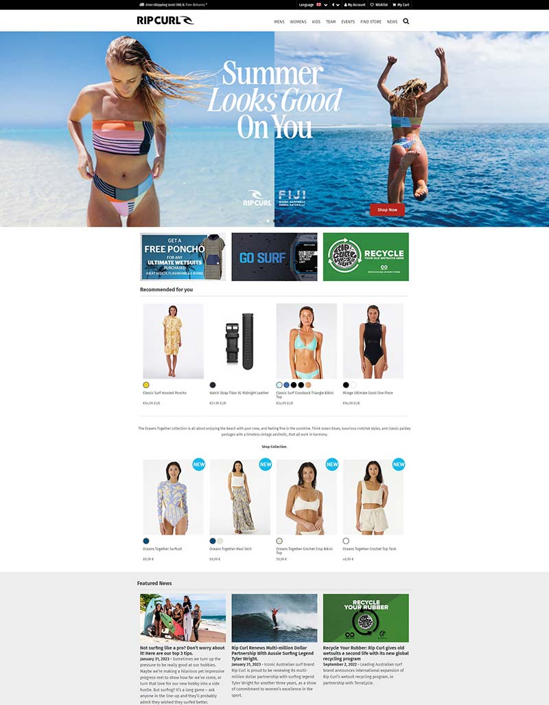 Rip Curl  EU 澳大利亚冲浪服饰品牌欧盟官网