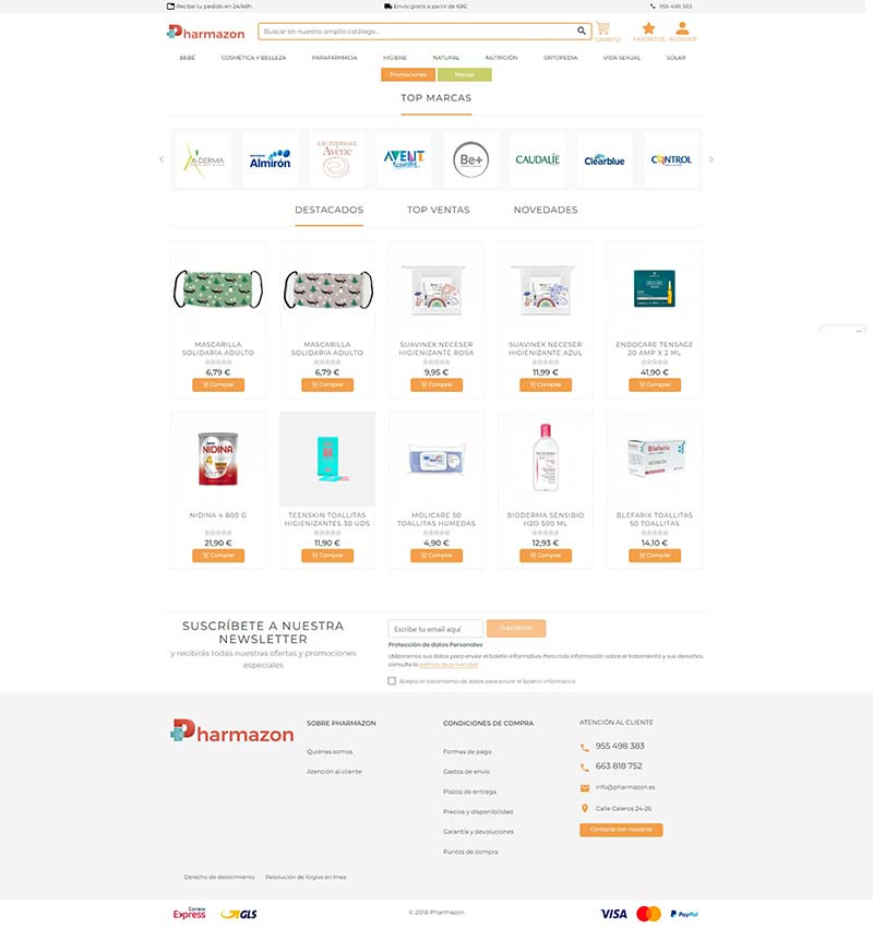Pharmazon 西班牙在线药房购物网站