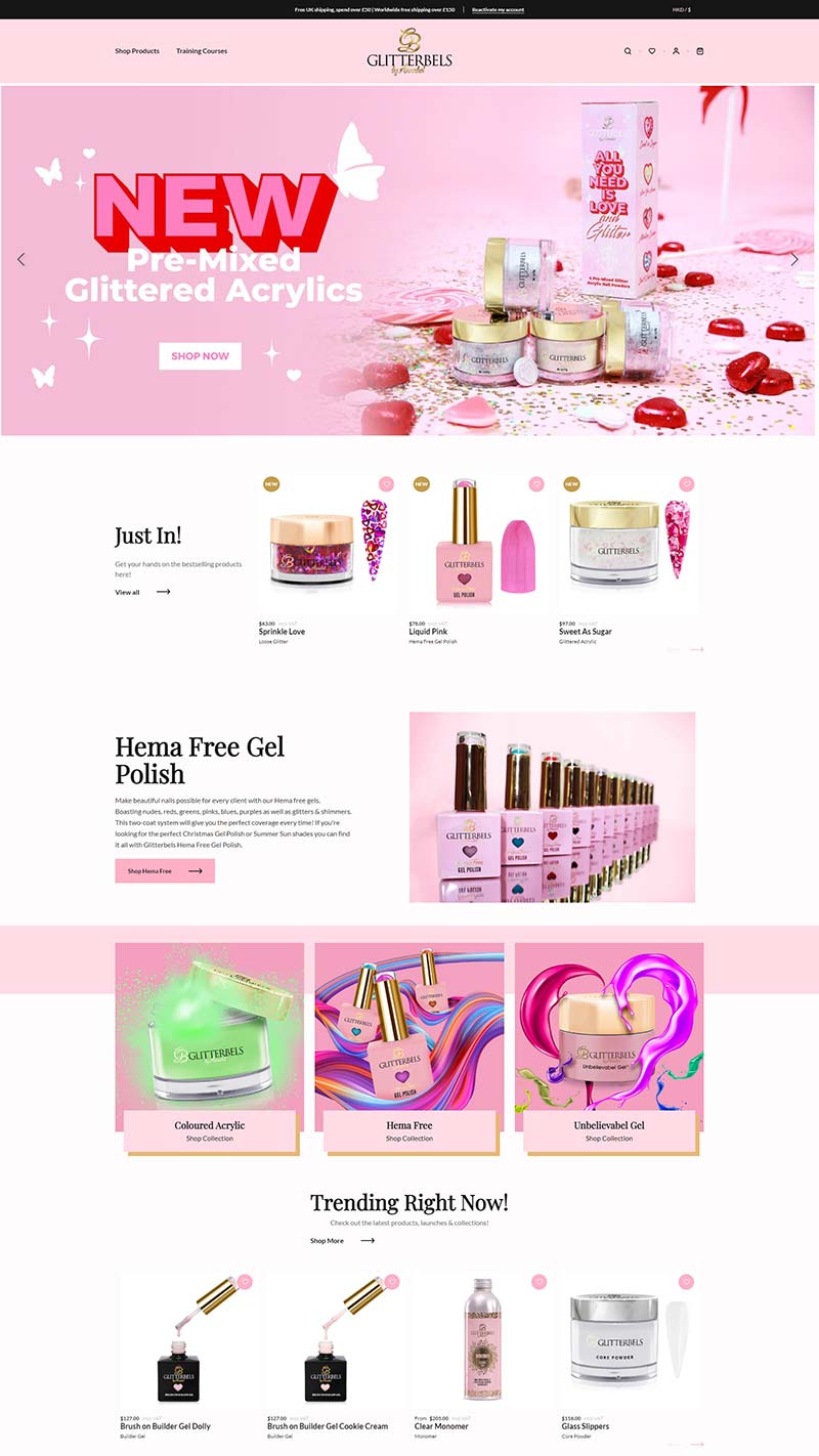 Glitterbels 英国沙龙美甲产品购物网站