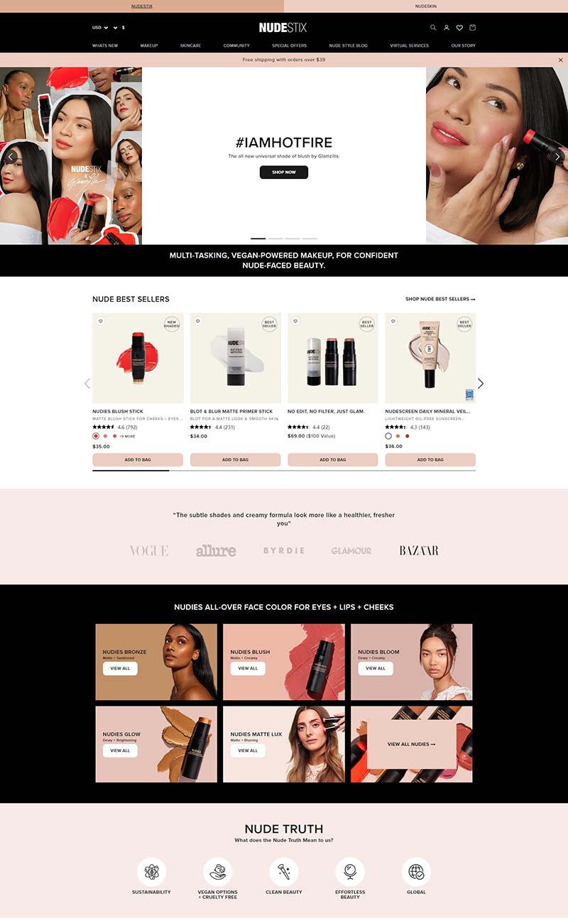 Nudestix 美国时尚彩妆品牌购物网站