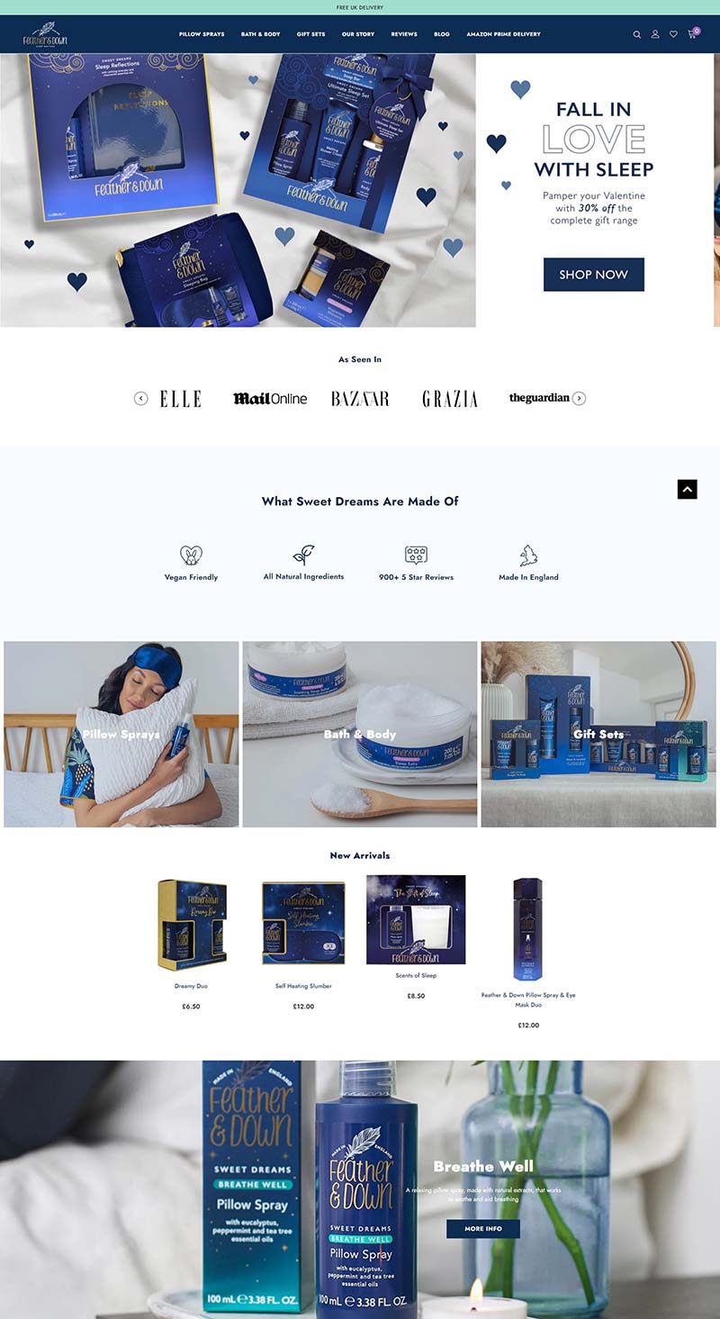 Feather & Down  英国助眠香薰品牌购物网站