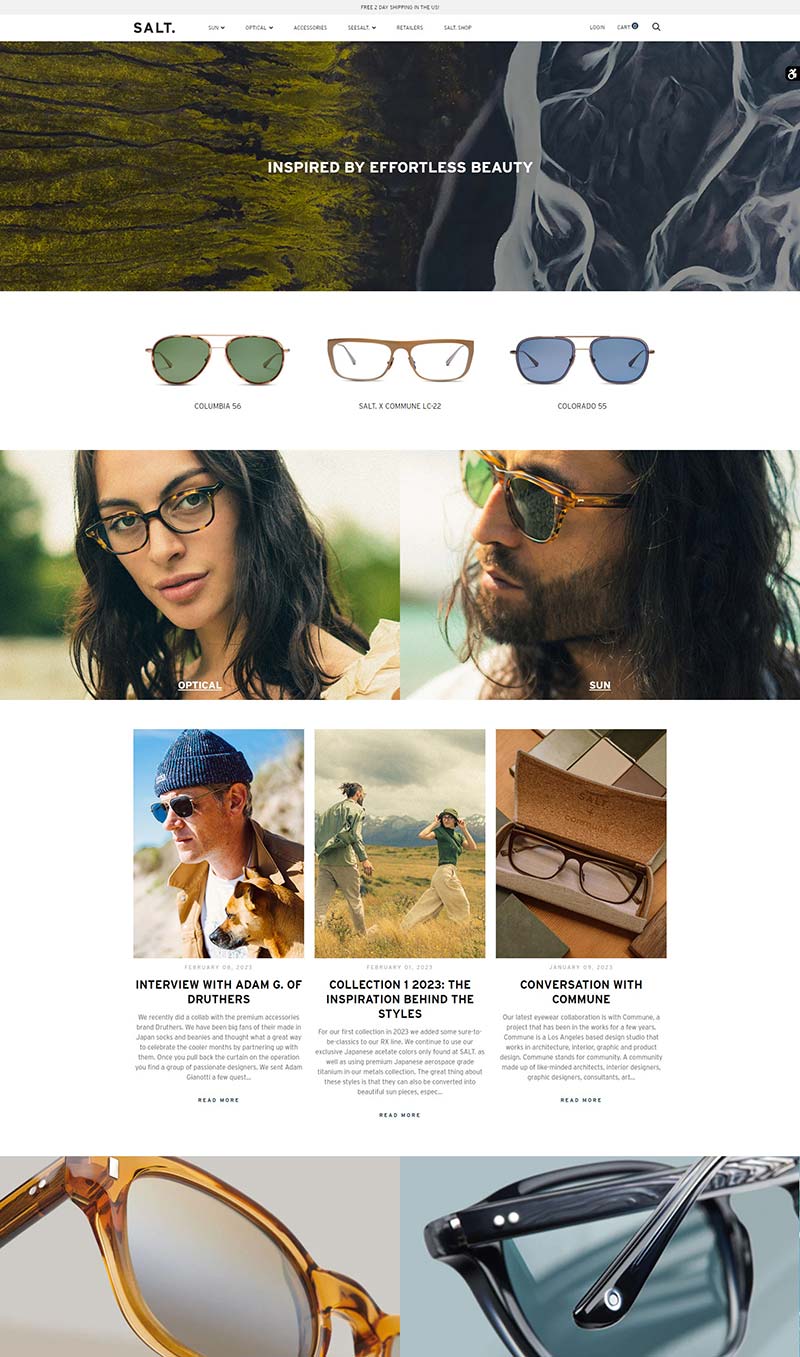 SALT. Optics 美国时尚眼镜品牌购物网站