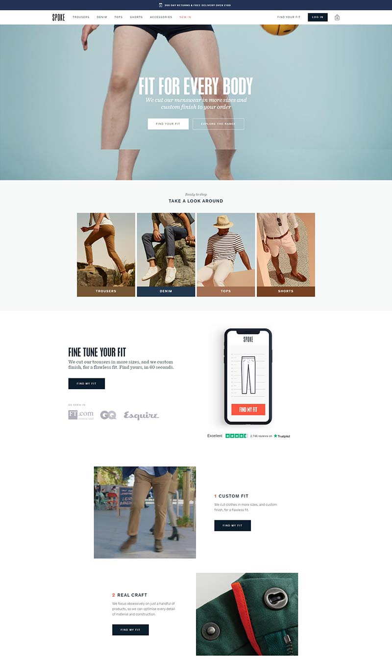 SPOKE London 英国定制男装品牌购物网站