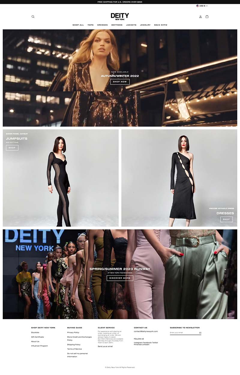 DEITY New York 美国设计师女装品牌购物网站