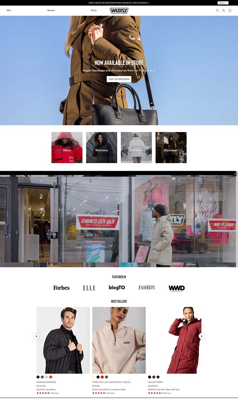 Wuxly 加拿大保暖大衣品牌购物网站