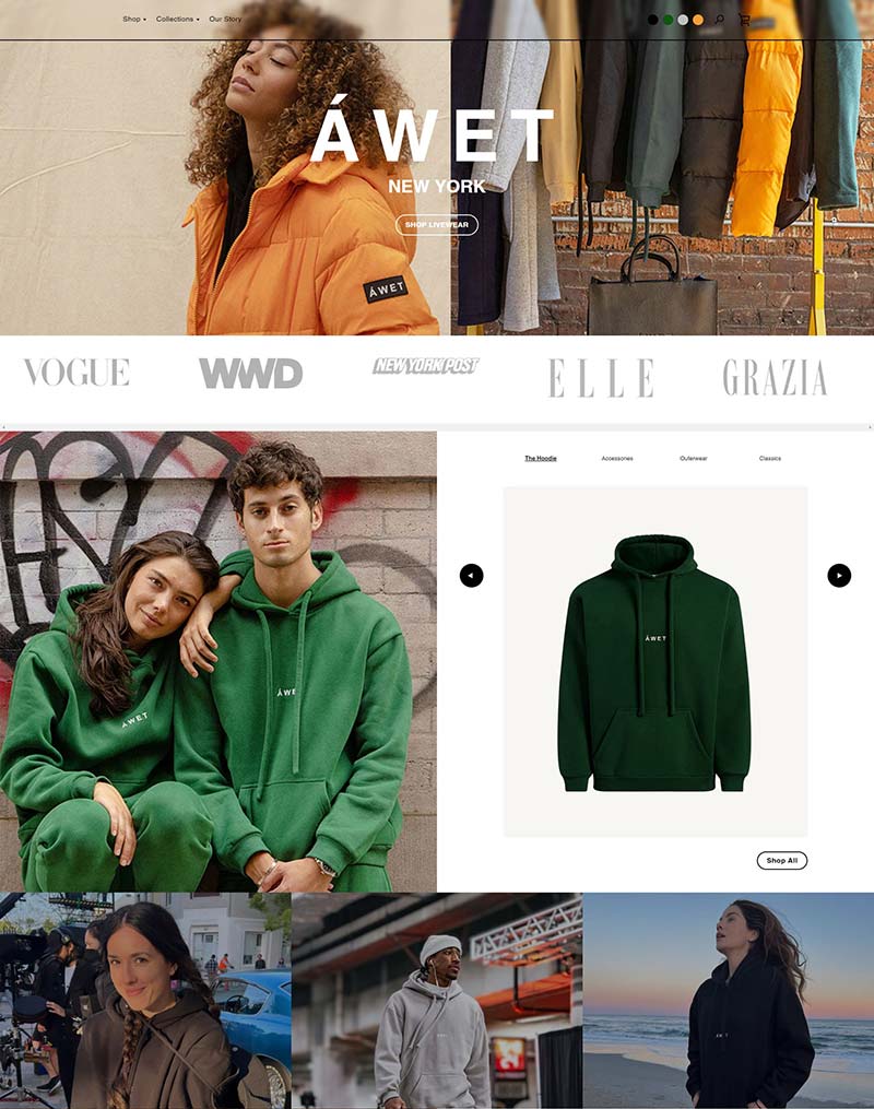Áwet New York 美国休闲生活服饰品牌购物网站
