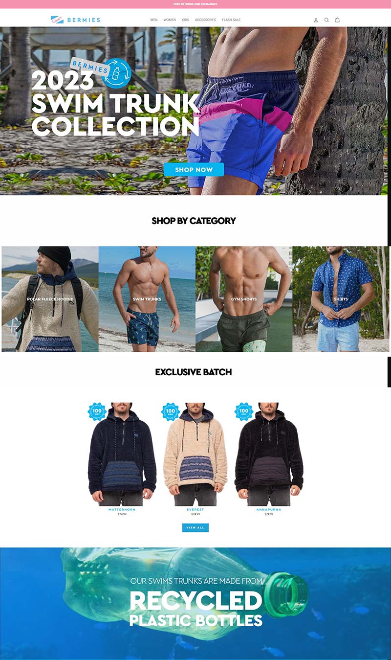 Bermies US 美国海滩生活服饰购物网站