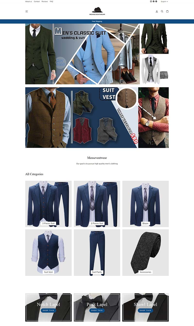 Menseventwear 美国男士西装定制品牌购物网站