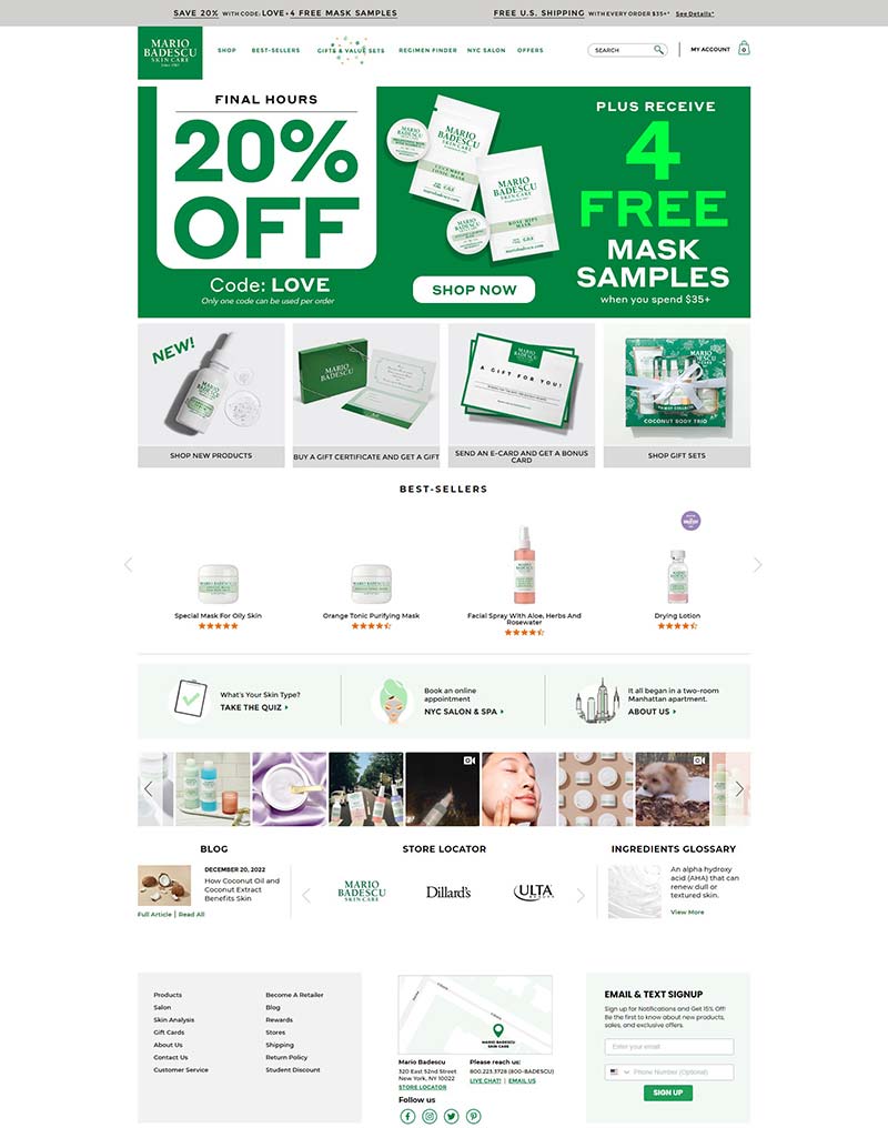 Mario Badescu 美国有机护肤品牌购物网站