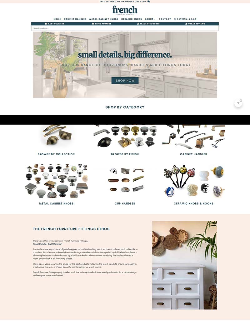 French Furniture Fittings 英国居家五金配件购物网站