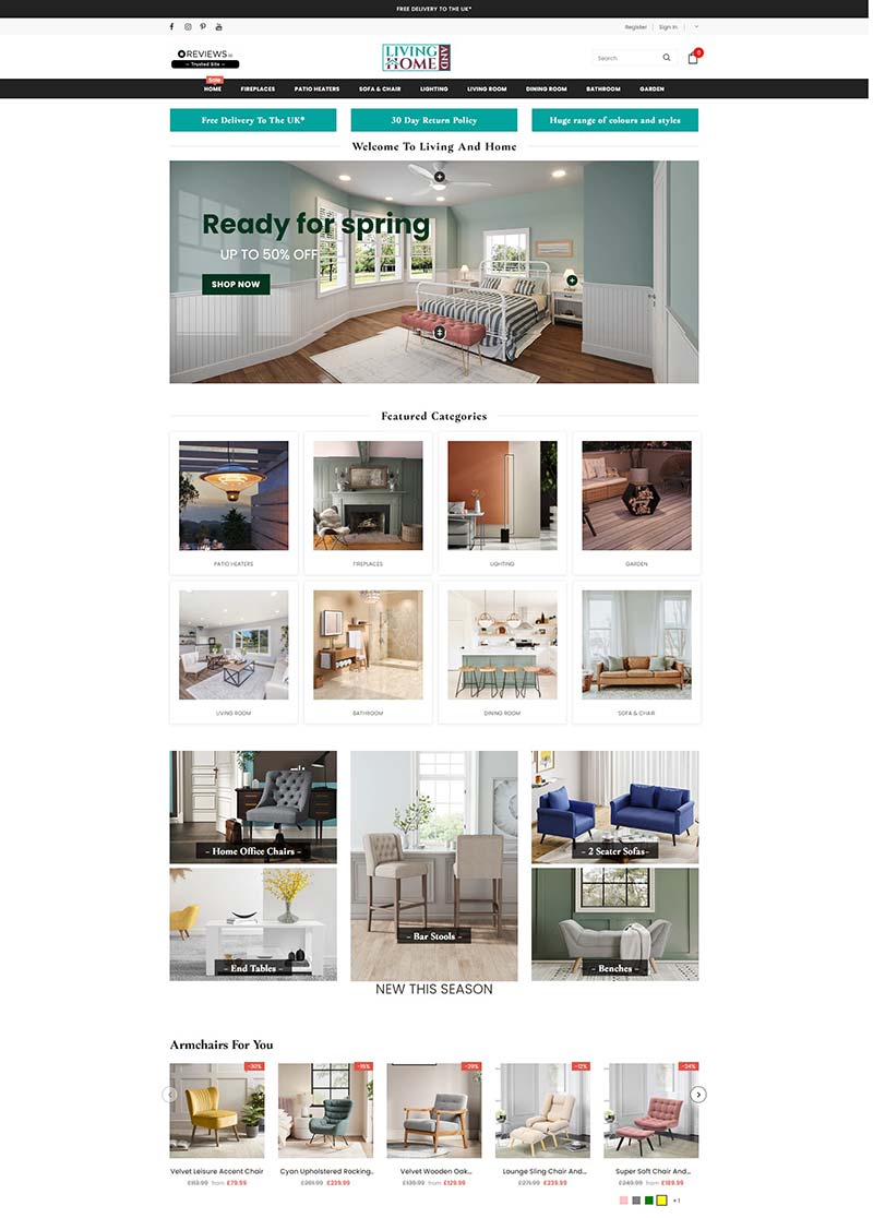 Living And Home 英国时尚居家用品购物网站