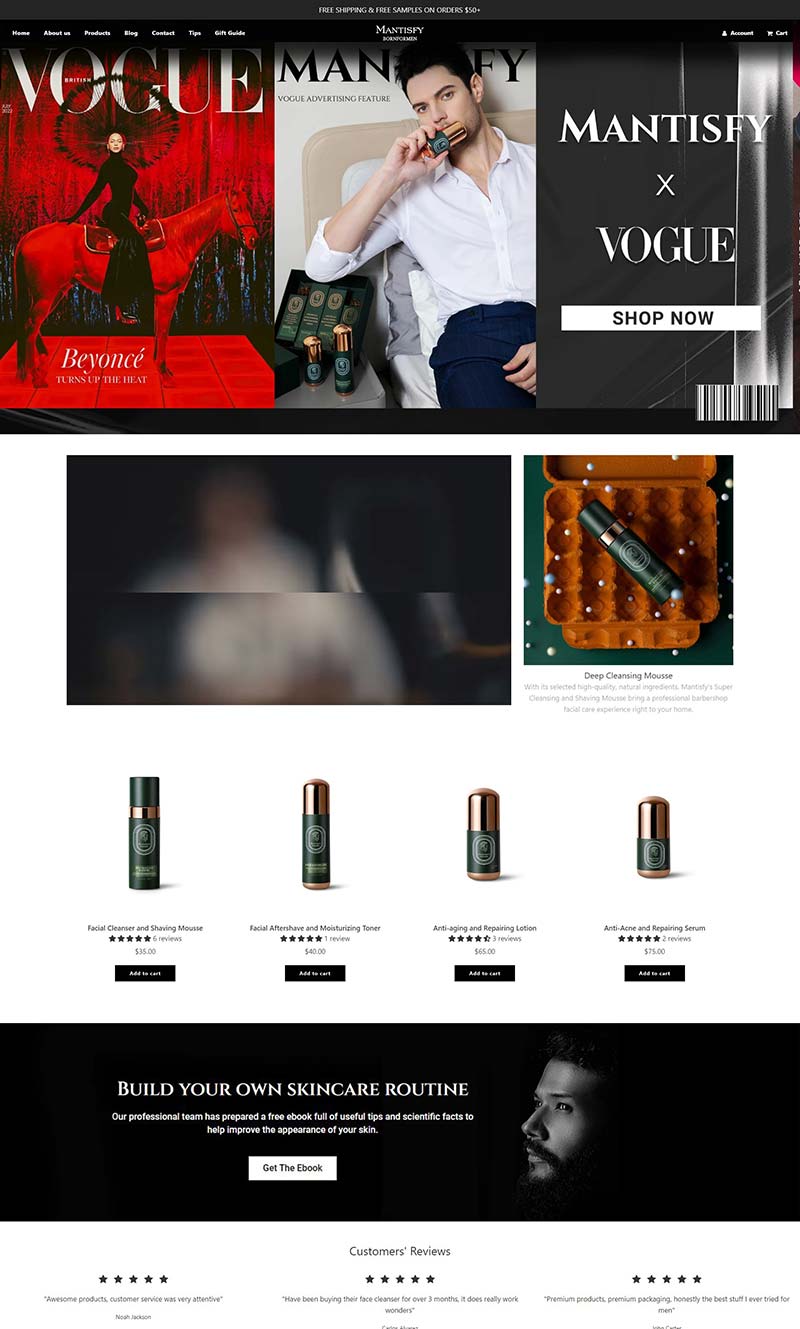 Mantisfy 美国男士护肤品牌购物网站