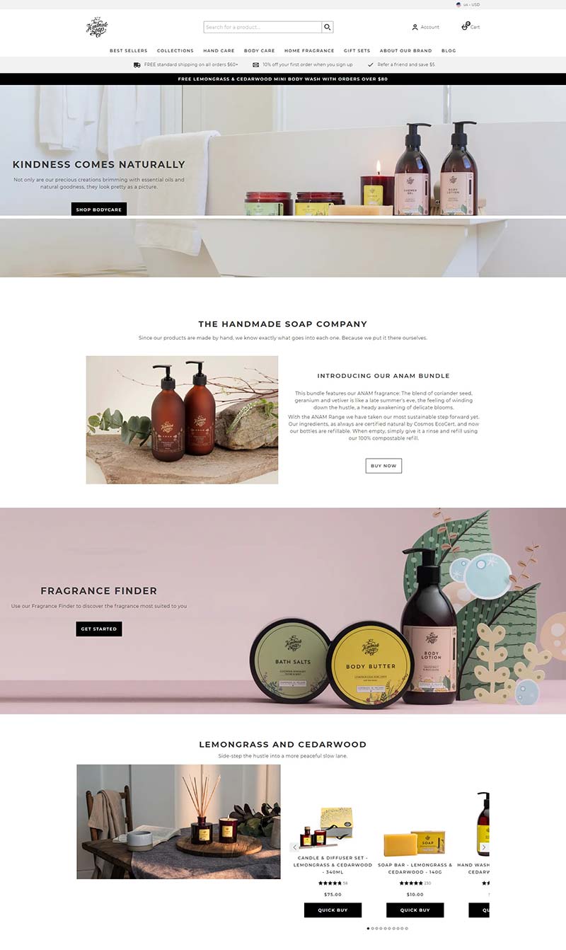 The Handmade Soap Co 美国手工身体护肤品购物网站