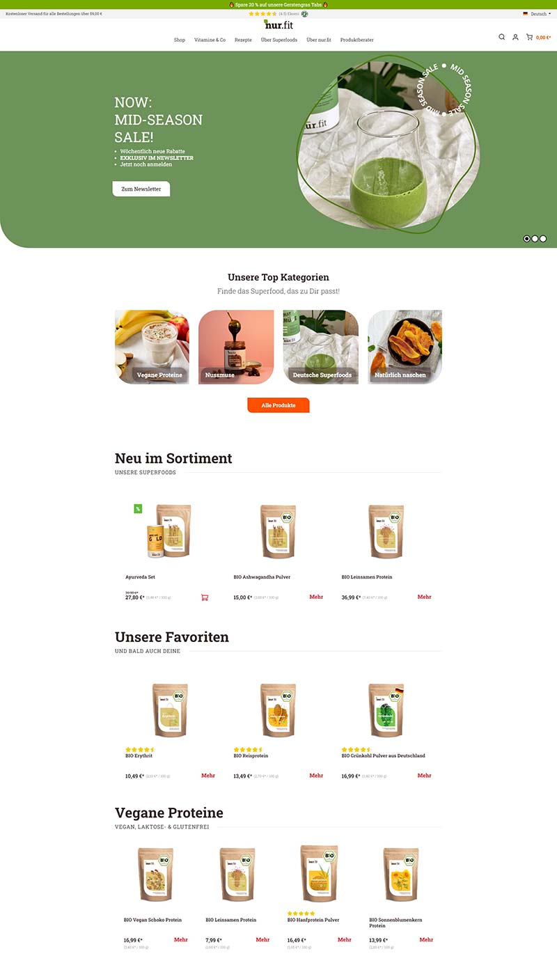 Nurafit 德国天然植物食品购物网站