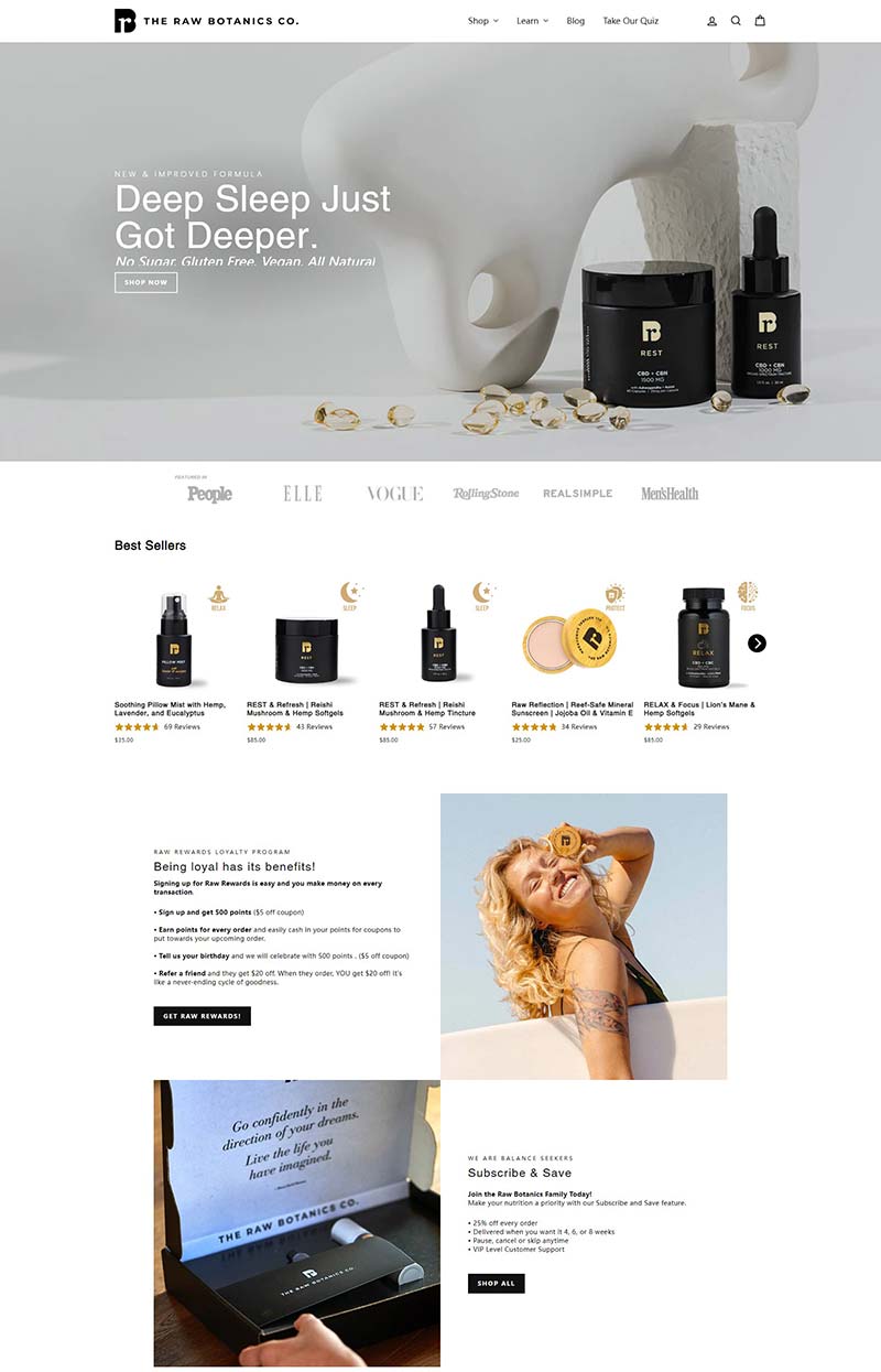 The Raw Botanics Co 美国CBD保健产品购物网站
