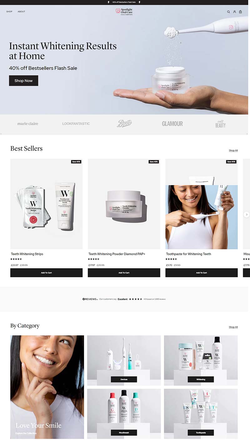Spotlight Oral Care 英国口腔保健产品购物网站