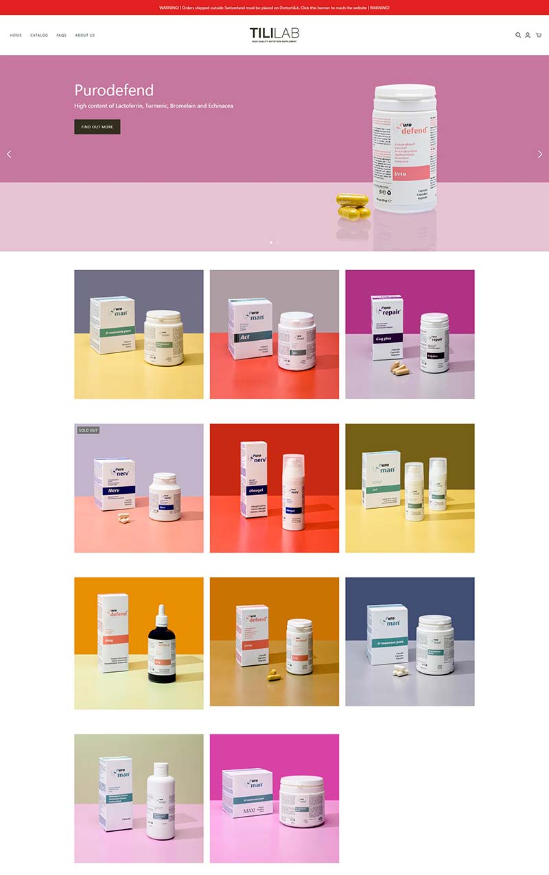 Tililab 瑞士健康保健产品购物网站