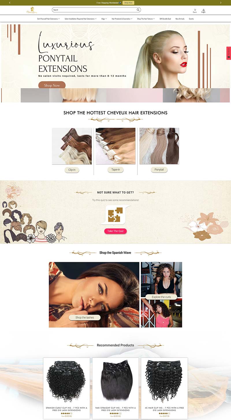 Cheveux Luxury 美国美容接发产品购物网站