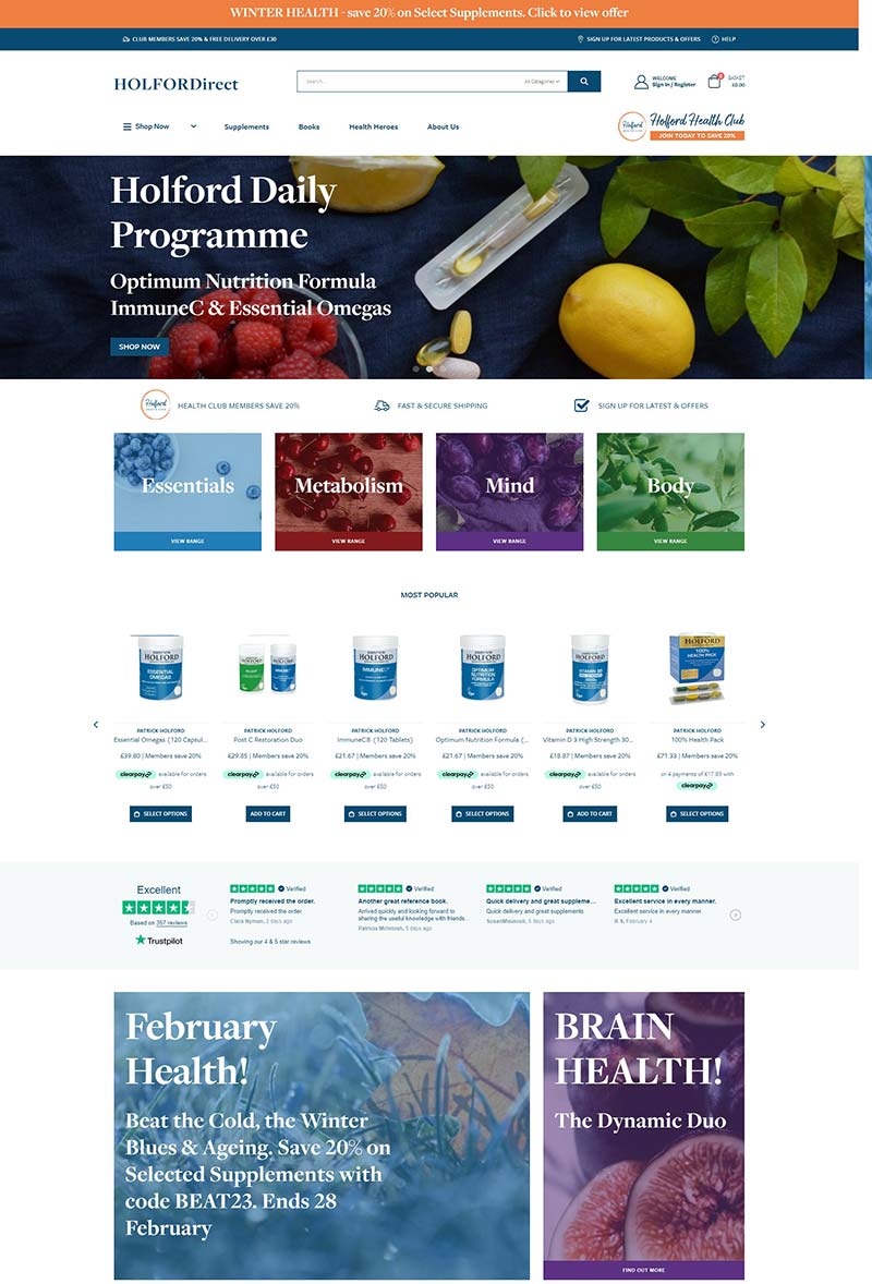 Patrick Holford 英国天然食品补充剂购物网站