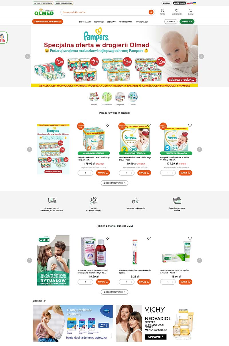 Drogeriaolmed.pl 波兰护肤保健品购物商店