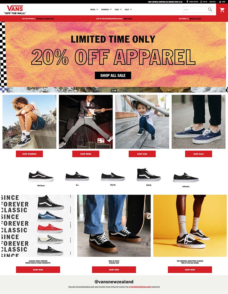 Vans NZ 美国范斯时尚鞋服品牌新西兰官网
