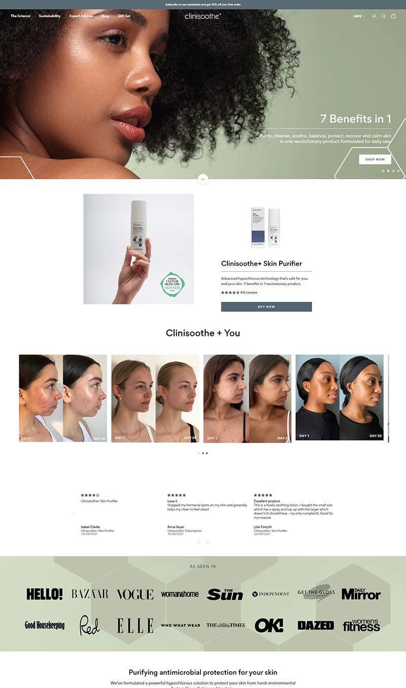 Clinisoothe+ 英国皮肤健康护理产品购物网站