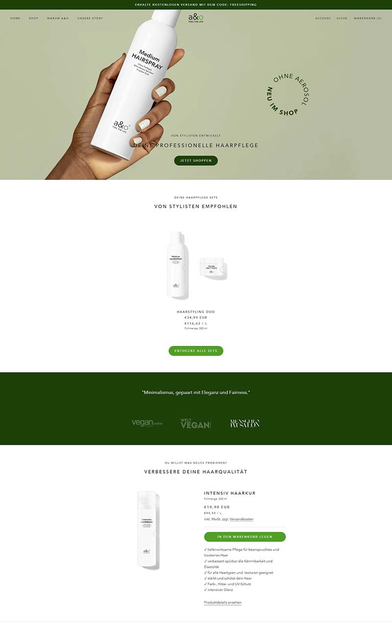 Aundo-products 德国天然护发产品购物网站