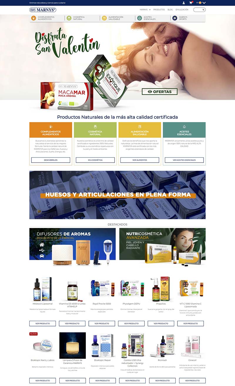 Marnys 西班牙天然有机补品购物网站