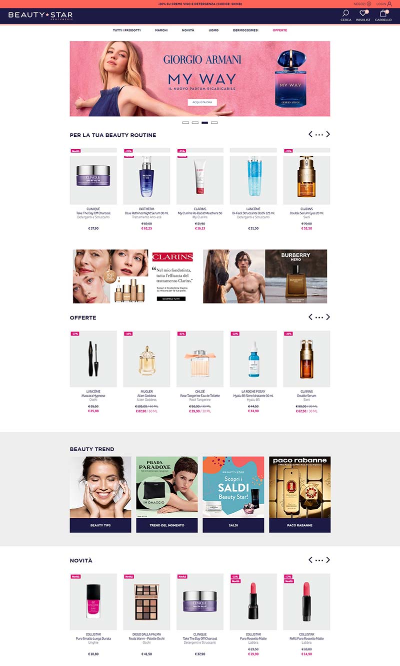 Beauty Star 意大利香水连锁品牌购物网站
