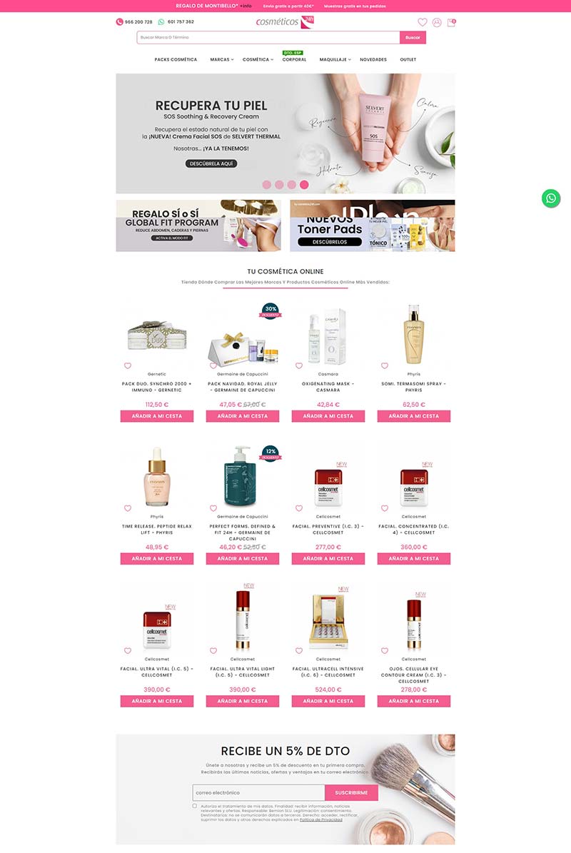 COSMÉTICOS24H 西班牙美容化妆品购物商店