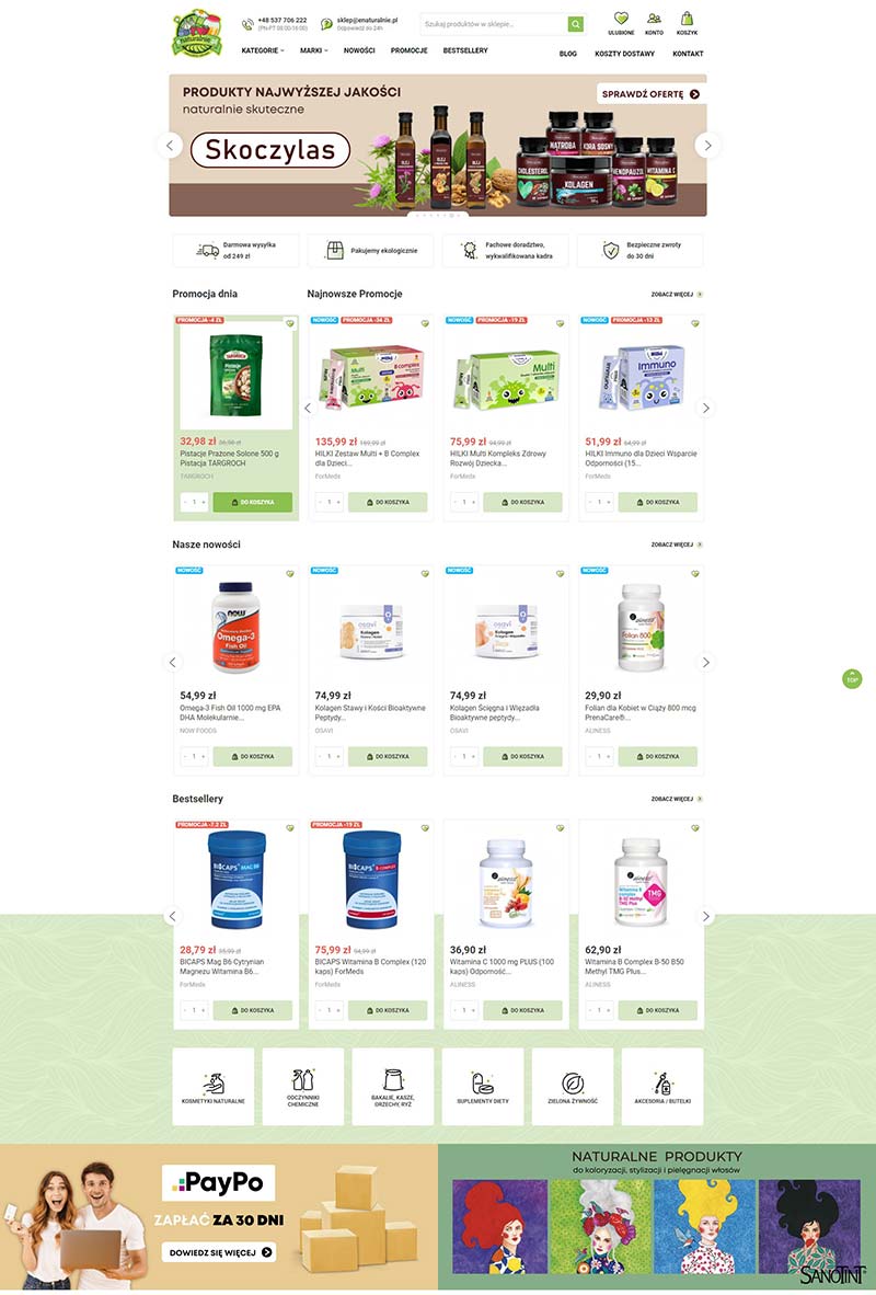 Enaturalnie 波兰天然有机食品购物网站