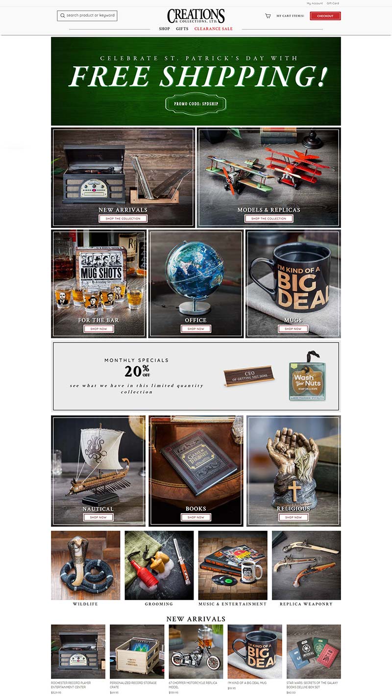 Creations and Collections 美国手工艺品收藏品购物网站