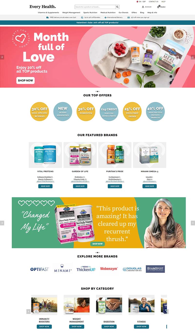 Every Health 英国品牌健康补充剂购物网站