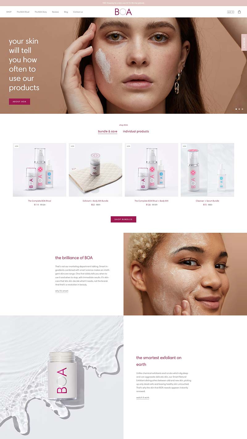 BOA Skincare 美国天然清洁护肤品购物网站