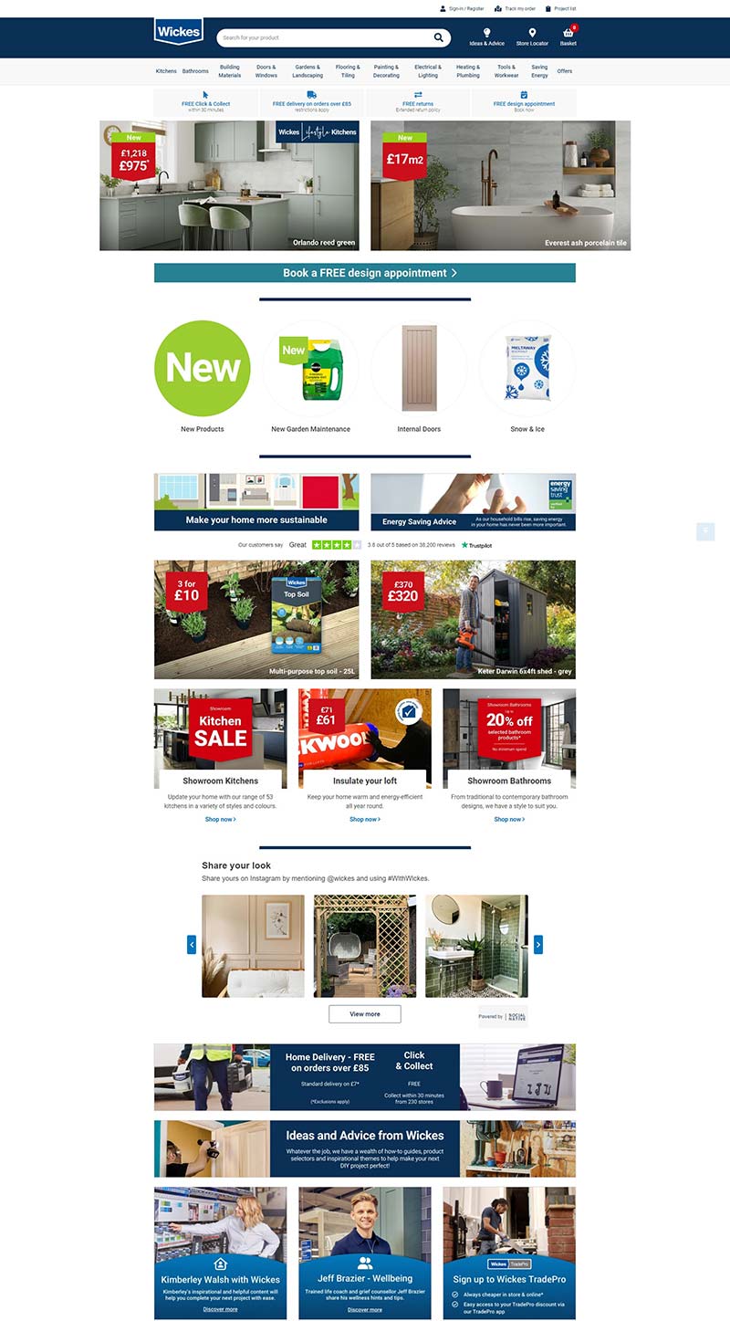 Wickes UK 英国装饰建材订购网站