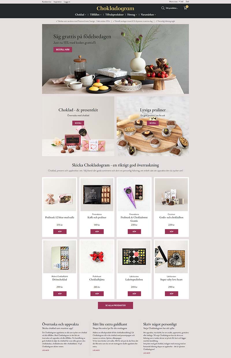 Chokladogram 瑞典在线巧克力购物商店