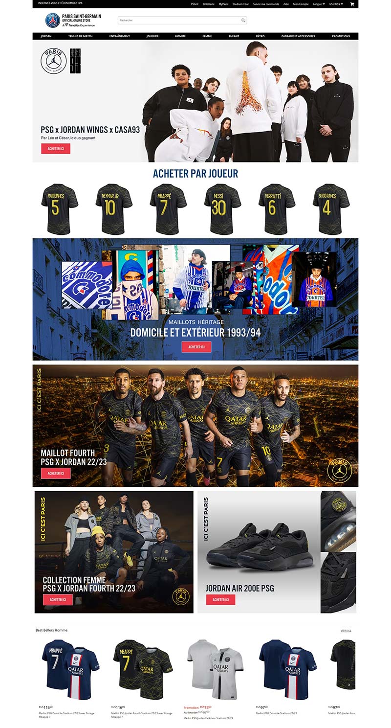 Paris Saint-Germain 法国日耳曼俱乐部官方商店