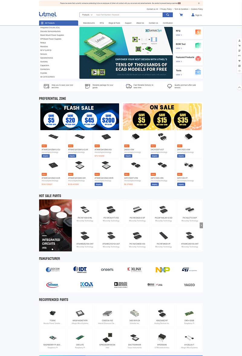 Utmel Electronics 中国科技电子元件电商平台