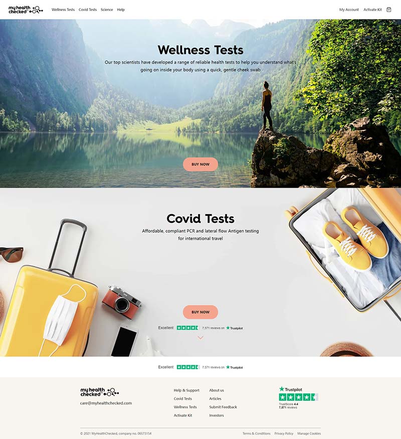 MyHealthChecked 美国医疗健康测试预约网站