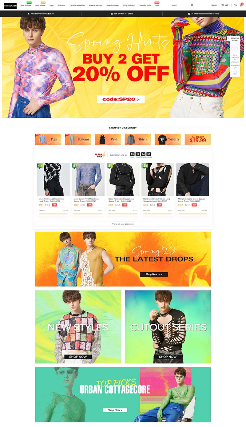 INCERUNMEN 香港时尚男装品牌购物网站