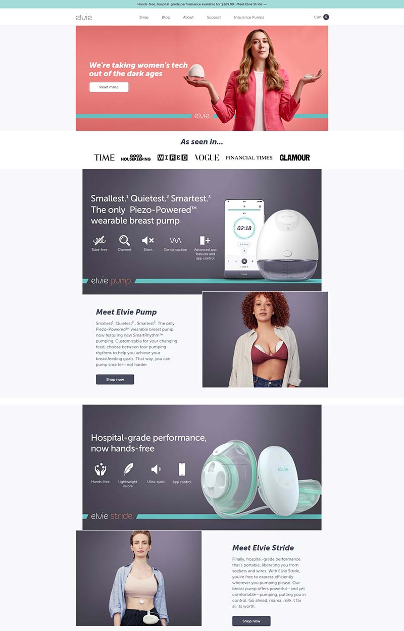 Elvie US 美国专业电动吸奶器购物网站