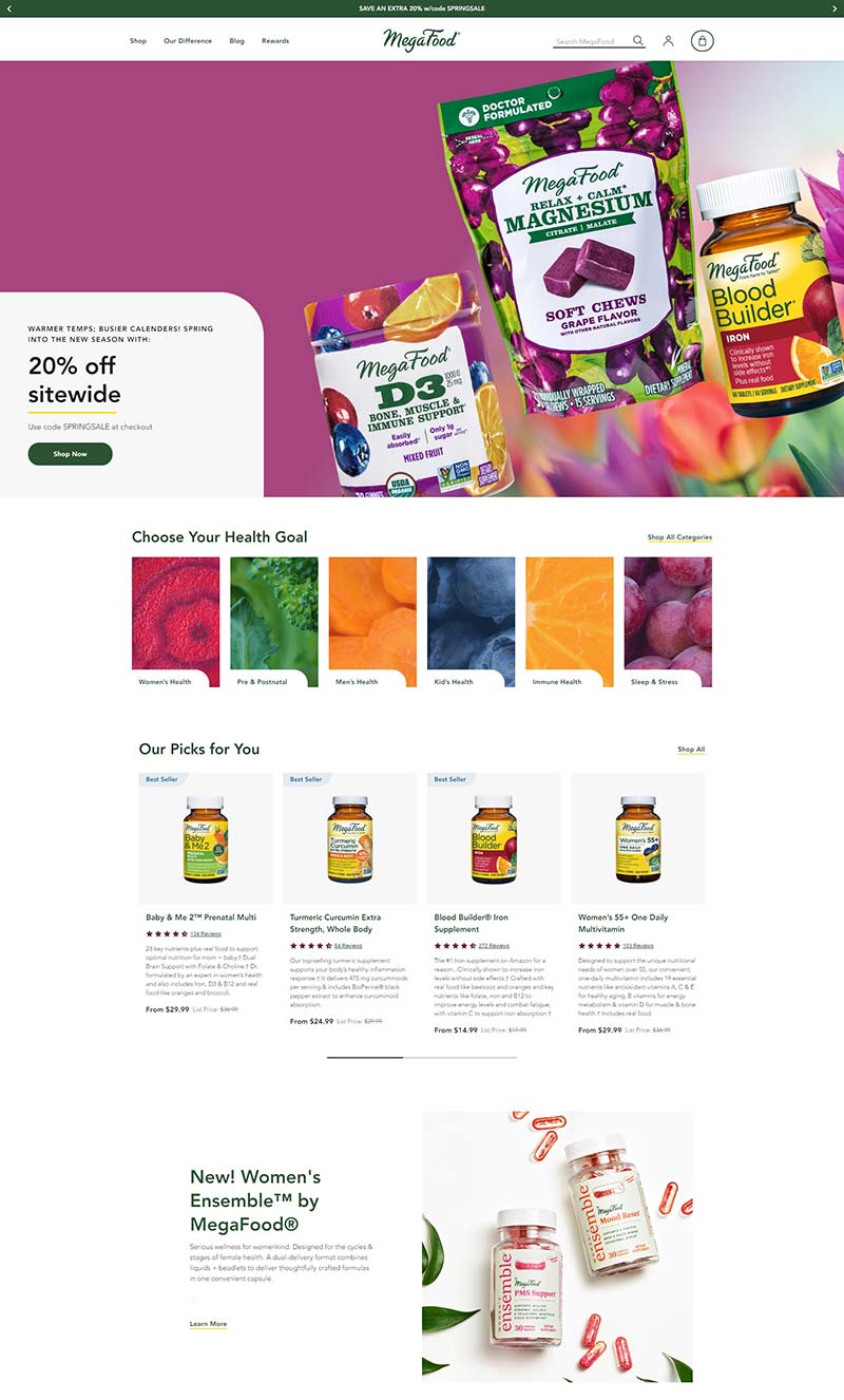 MegaFood 美国维生素补充剂购物网站