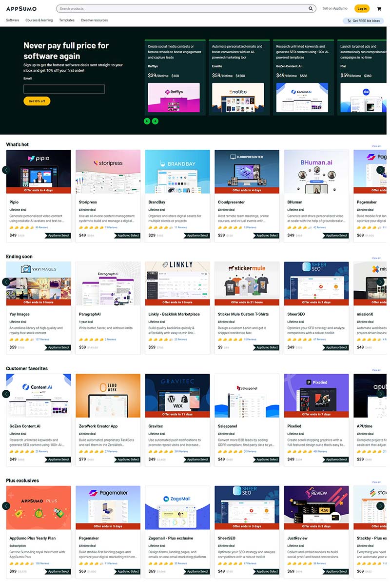 AppSumo 美国软件工具订阅网站