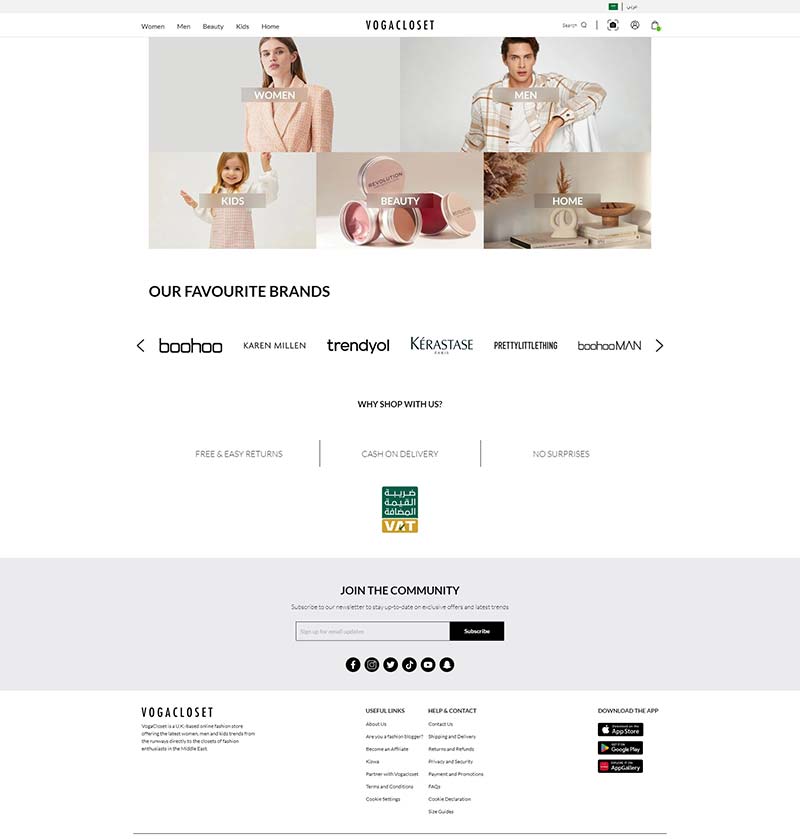 VogaCloset 英国品牌时装购物商店