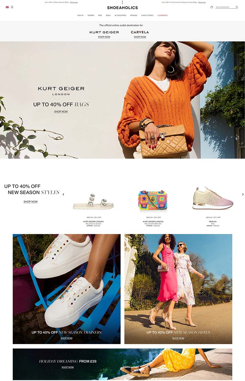 Shoeaholics UK 英国品牌鞋履配饰购物网站