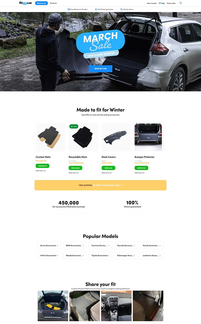 FitMyCar 美国汽车配件内饰购物网站