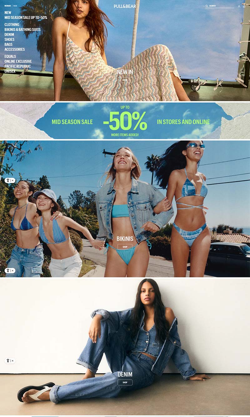 Pull & Bear 美国街头时装品牌购物网站